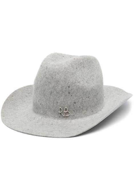 Grey embroidered-logo fedora hat Ruslan baginskiy - women